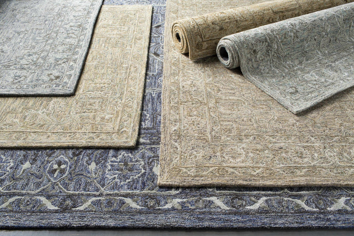 Traditional Mustard, Ivory And Olive Hand Tufted Wool Area Rug - The Rug Decor