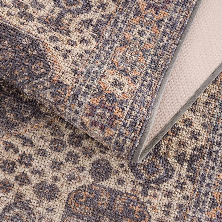 Traditional Oriental Design Beige and Purple Medium pile Area rug - The Rug Decor