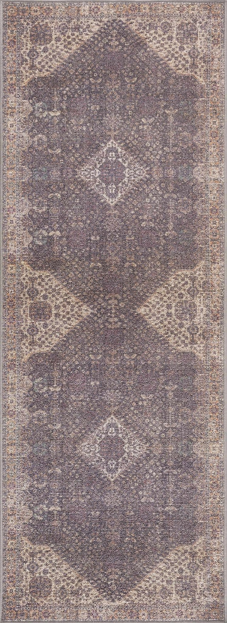 Traditional Oriental Design Beige and Purple Medium pile Area rug - The Rug Decor