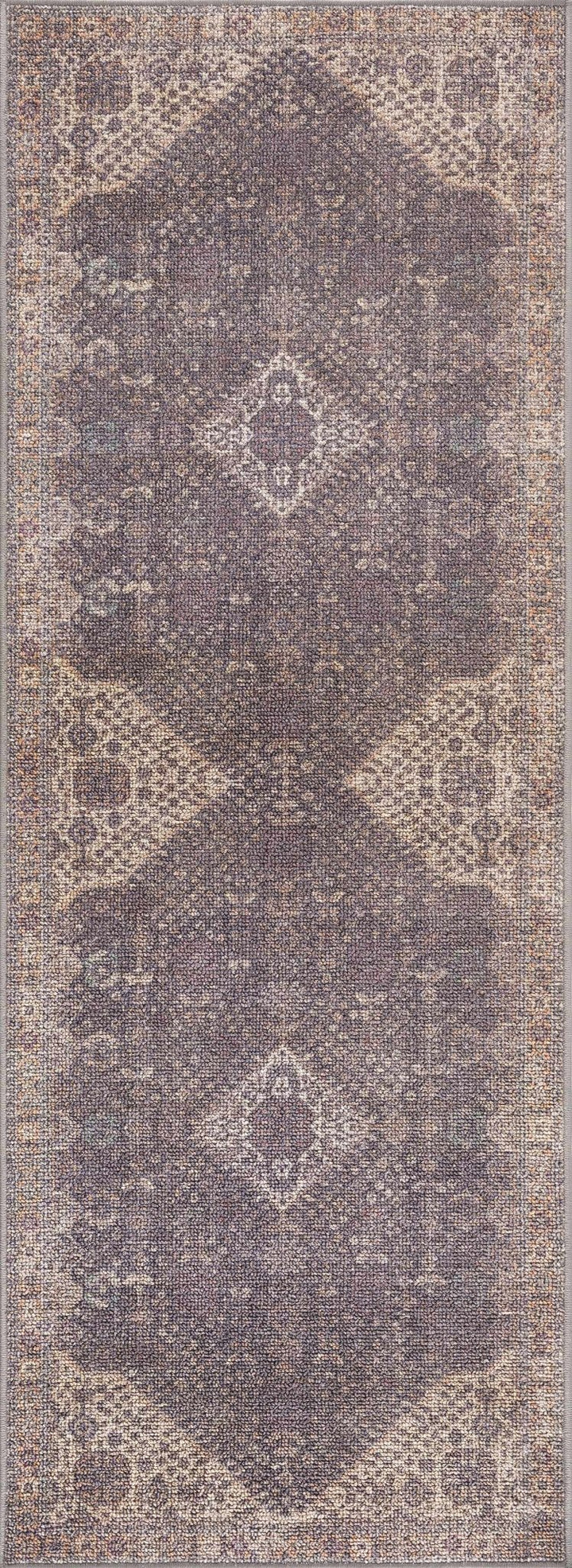 Traditional Oriental Design Beige and Purple Medium pile Area rug - The Rug Decor
