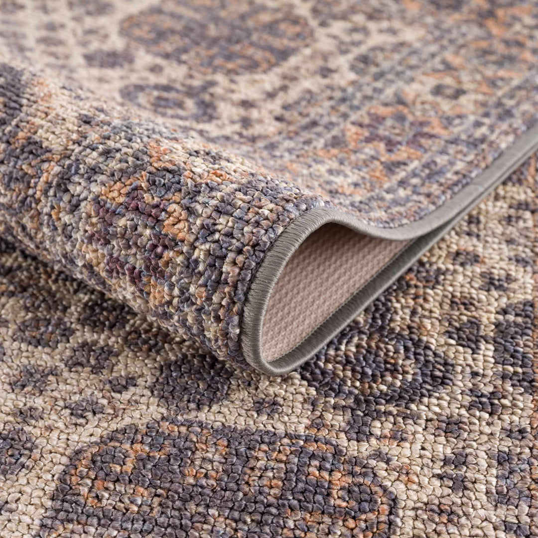Traditional Oriental Design Beige and Purple Medium pile Area rug - The Rug Decor