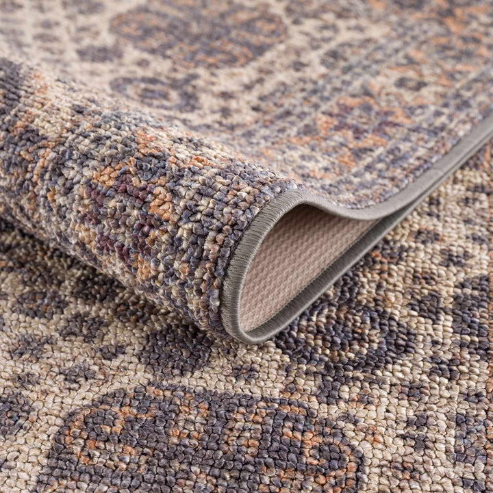 Traditional Oriental Design Beige and Purple Medium pile Area rug - The Rug Decor