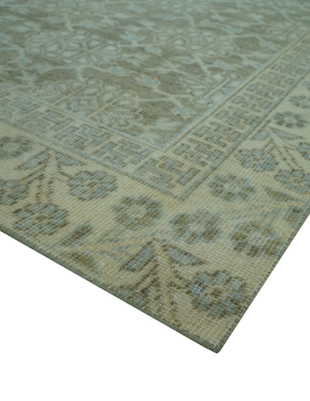 Traditional Oriental Design Brown, Blue And Beige Hand Knotted 6x8 Wool Area Rug - The Rug Decor