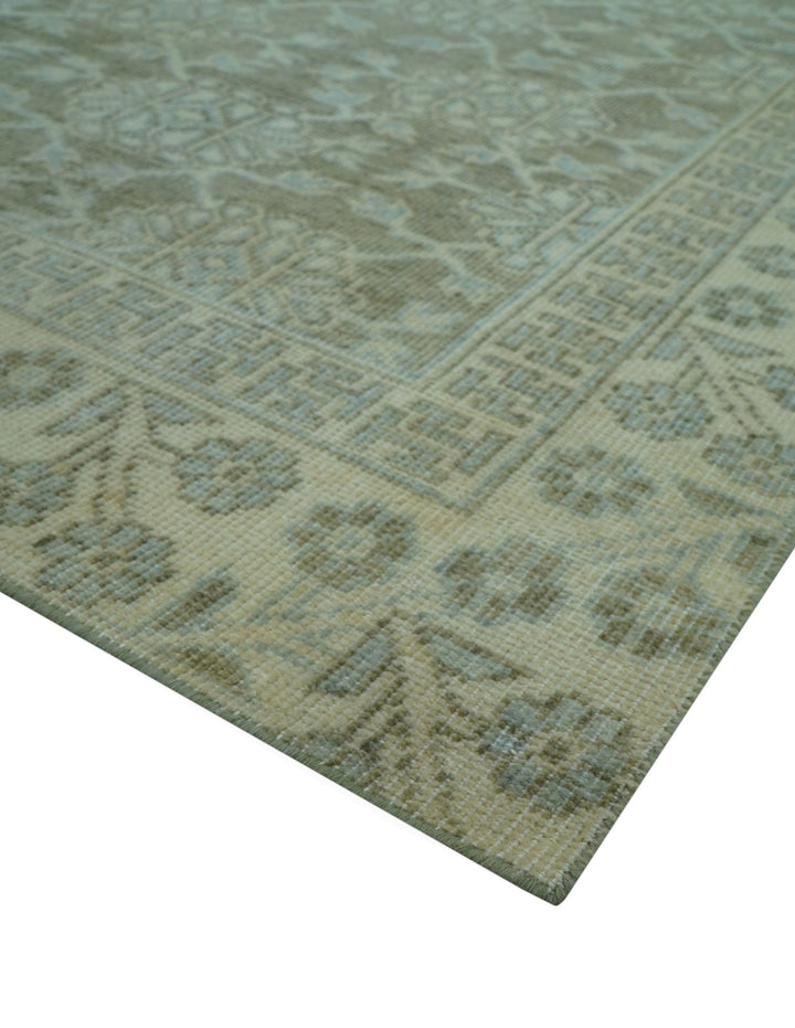 Traditional Oriental Design Brown, Blue And Beige Hand Knotted 6x8 Wool Area Rug - The Rug Decor