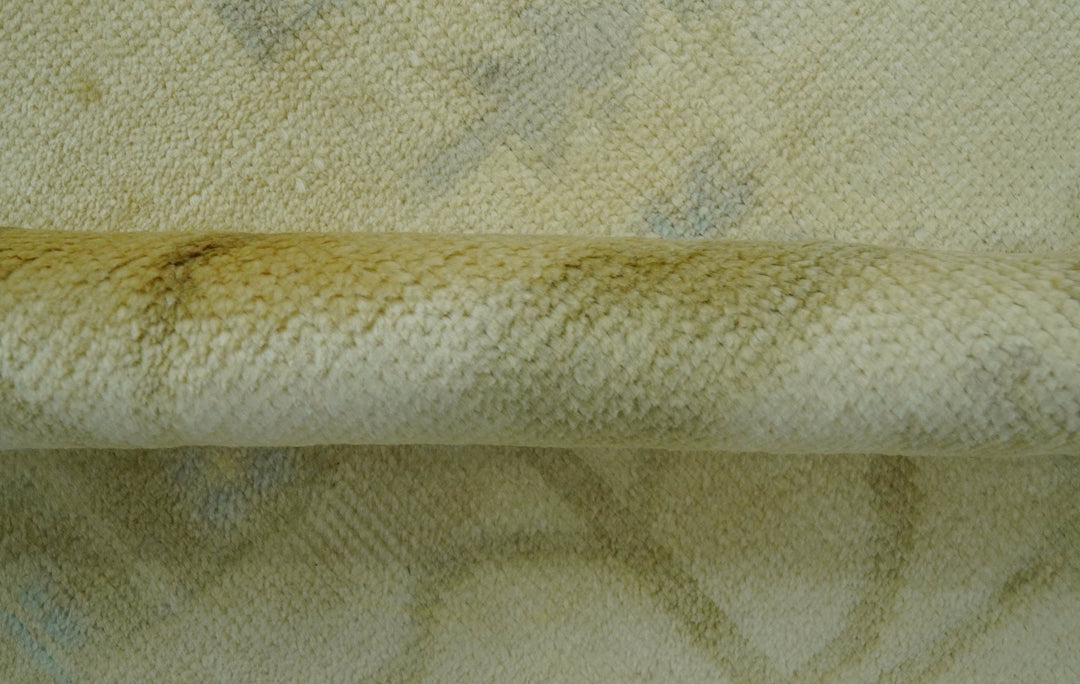 Traditional Oushak Design Blue And Beige Hand Knotted 10x10 Wool Area Rug - The Rug Decor