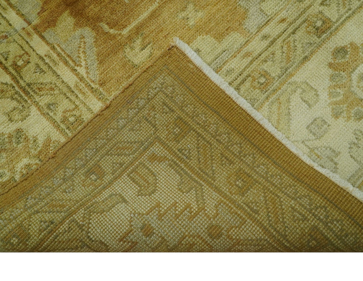 Traditional Oushak Design Rust And Beige Hand Knotted 8x10 Wool Area Rug - The Rug Decor