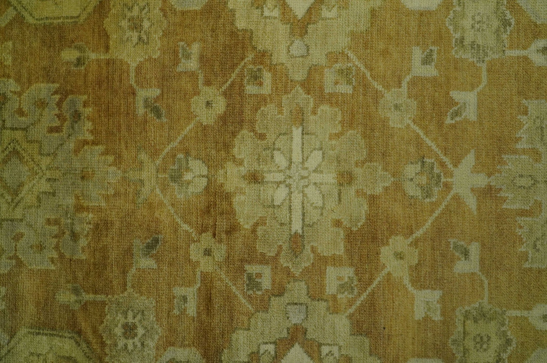 Traditional Oushak Design Rust And Beige Hand Knotted 8x10 Wool Area Rug - The Rug Decor