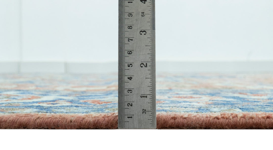 Traditional Serapi Design Rust And Blue Hand Knotted 8x10 Wool Area Rug - The Rug Decor