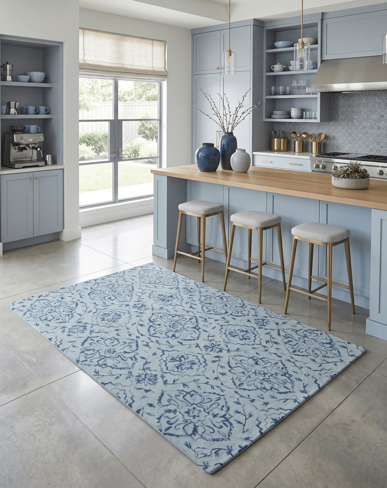 Traditional Style Blue Hand Tufted Wool Area Rug – The Rug Decor