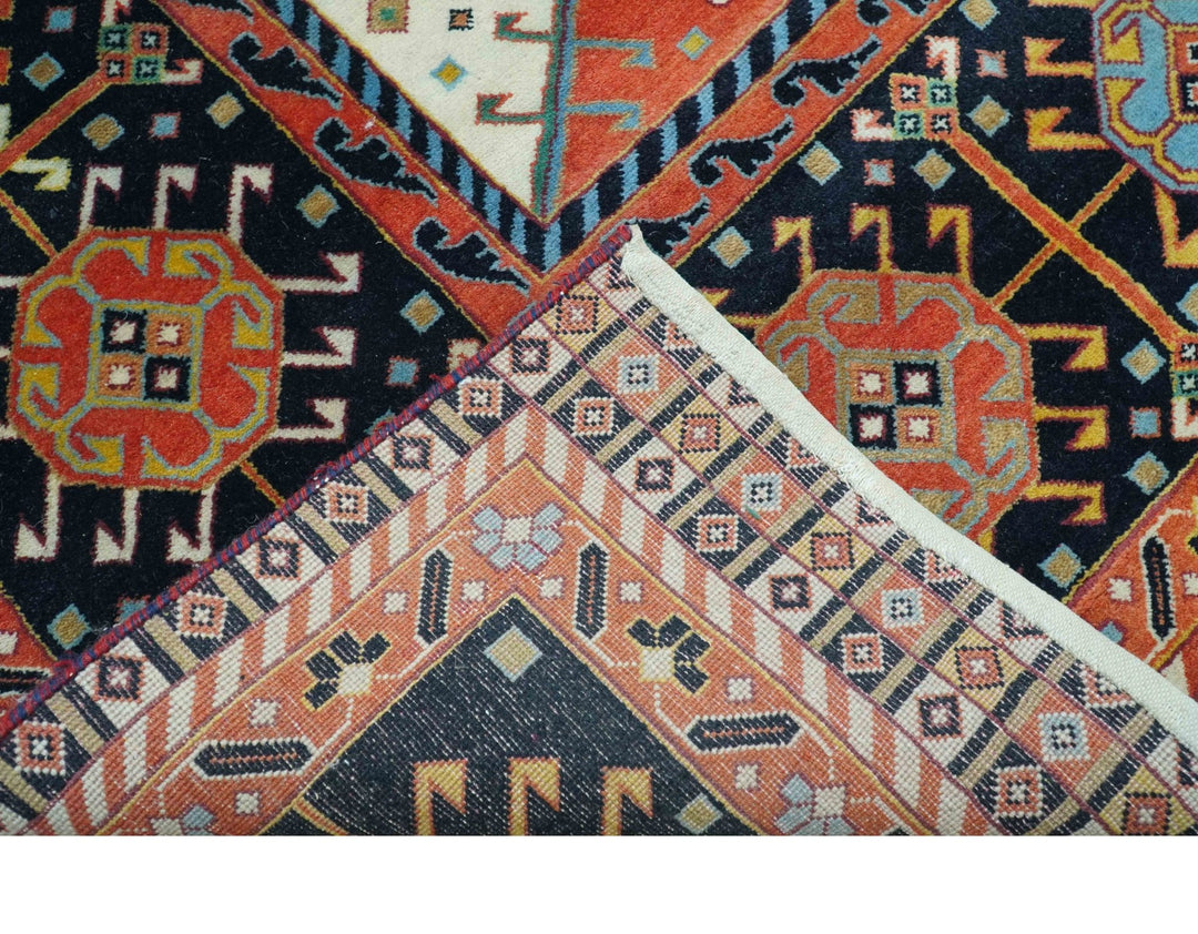 Traditional Tribal Rust And Ivory 8x11 Hand Knotted wool Area Rug - The Rug Decor