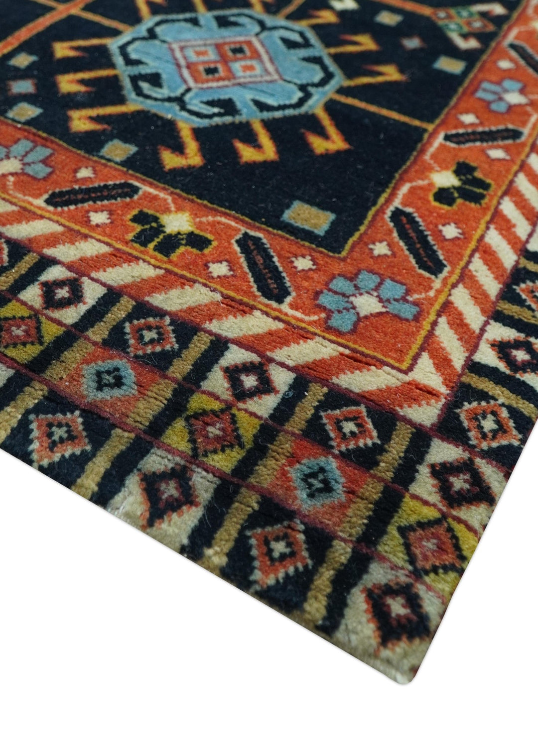 Traditional Tribal Rust And Ivory 8x11 Hand Knotted wool Area Rug - The Rug Decor