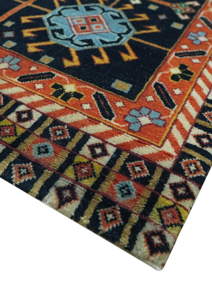 Traditional Tribal Rust And Ivory 8x11 Hand Knotted wool Area Rug - The Rug Decor