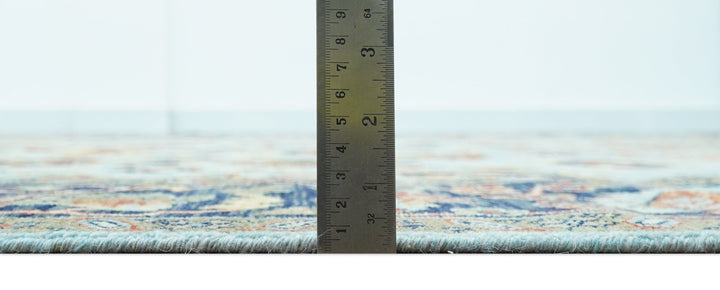 Traditional Turkish Knot Fine Blue And Rust Hand knotted Wool Area Rug - The Rug Decor