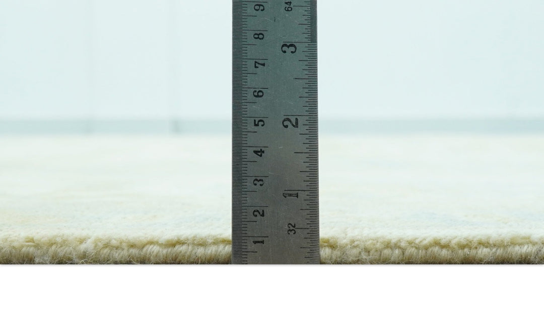 Traditional Turkish Oushak Design Beige And Blue Hand Knotted 12.4x15 Wool Area Rug - The Rug Decor