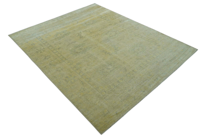 Traditional Turkish (Oushak) Design Gold And Gray Hand Knotted 8x10 Wool Area Rug - The Rug Decor