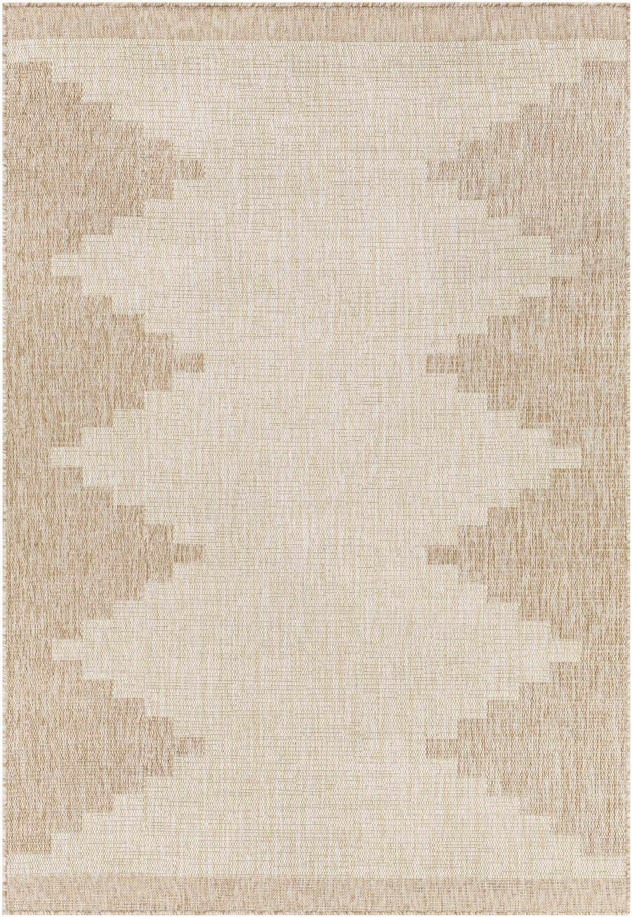 Transitional Camel and Beige Bohemian Machine Woven Area Rug - The Rug Decor