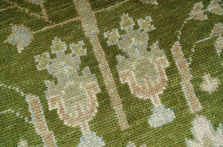 Tree of life Green and Silver Hand Knotted Traditional Floral 8x10 wool rug - The Rug Decor