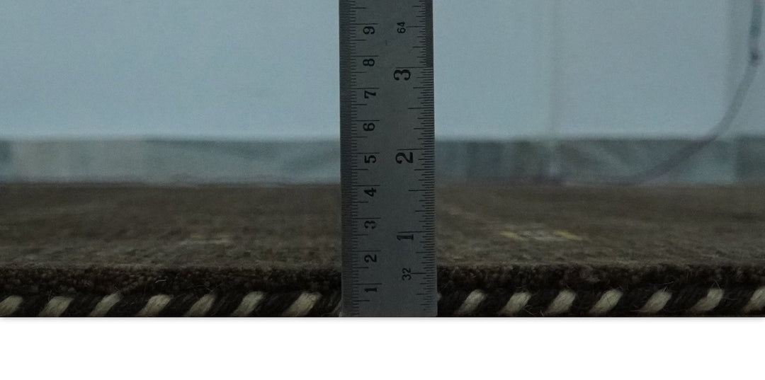 Tribal Design Greenish-Brown Traditional Hand loom 4.6x7 Wool Area Rug - The Rug Decor