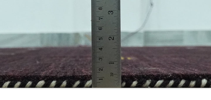 Tribal look Dark Purple Traditional Hand loom 4.6x7 Wool Area Rug - The Rug Decor