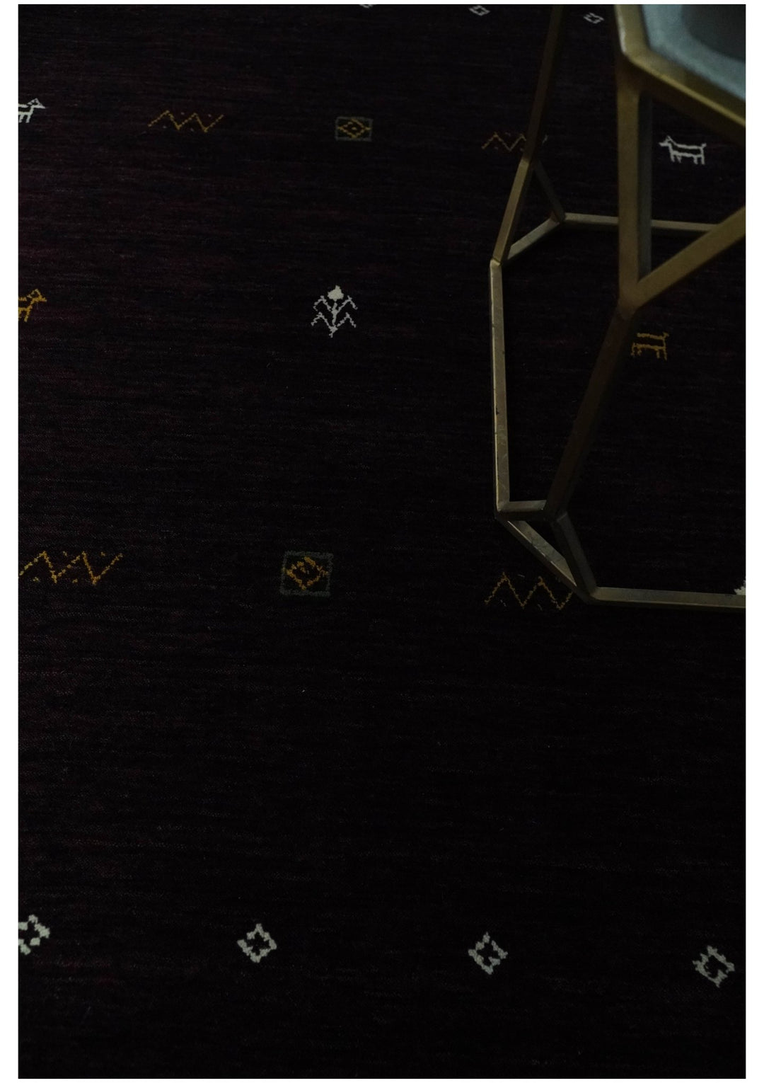 Tribal look Dark Purple Traditional Hand loom 4.6x7 Wool Area Rug - The Rug Decor