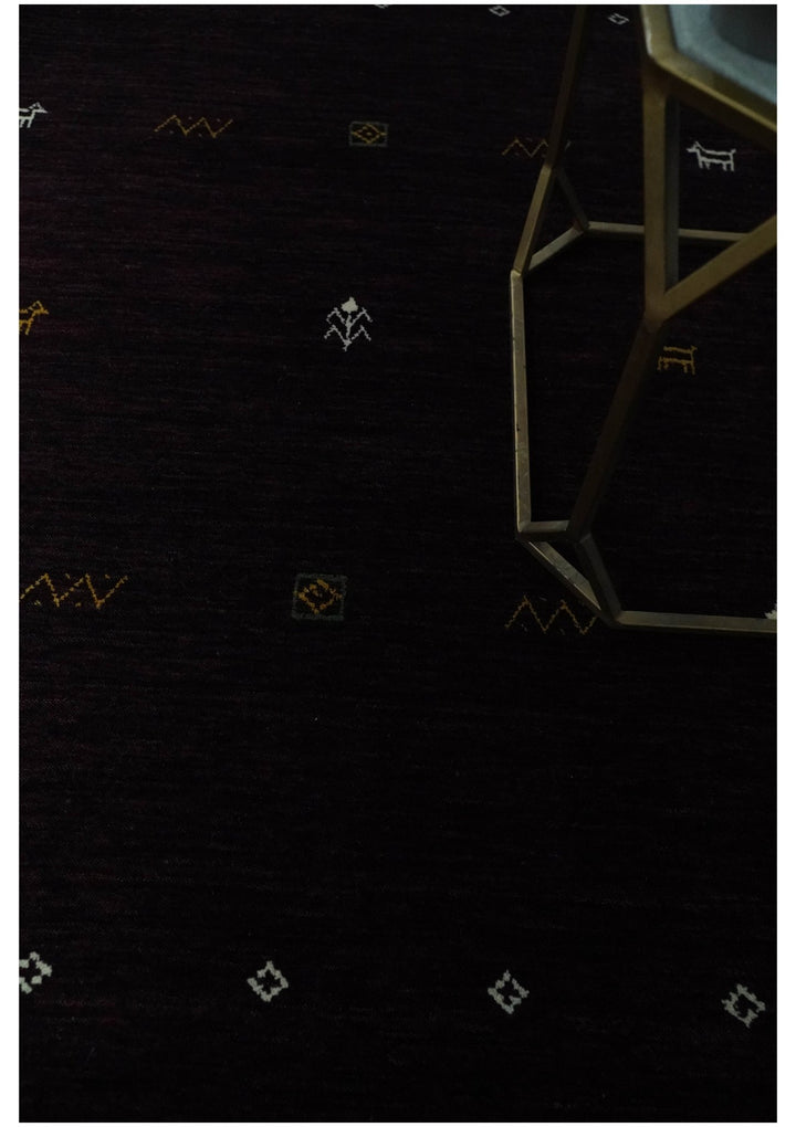 Tribal look Dark Purple Traditional Hand loom 4.6x7 Wool Area Rug - The Rug Decor