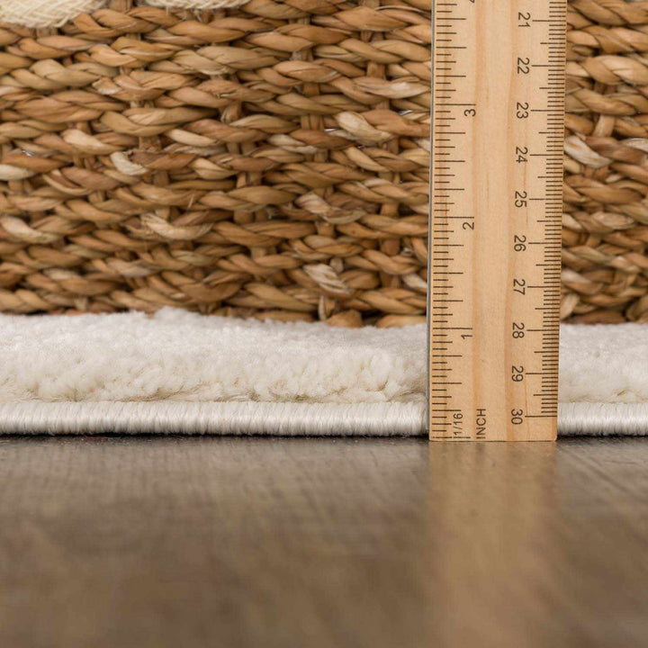 Tribal look Ivory and Black plush pile Texture Area Rug - The Rug Decor