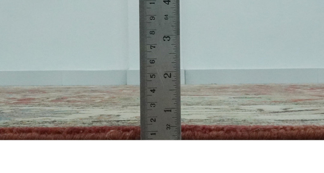 Vintage Style 9x12 Fine Hand Knotted Rust, Olive and Beige Traditional Serapi wool rug - The Rug Decor