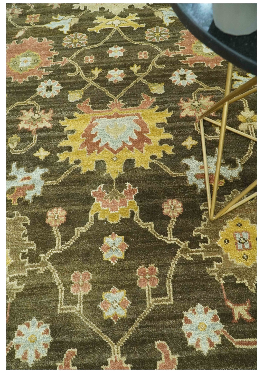 Vintage Style Antique design Green and Rust 8x10 Traditional Floral wool area rug - The Rug Decor