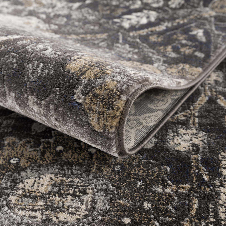 Vintage Style charcoal, Beige and Ivory Traditional oriental Oushak rug - The Rug Decor