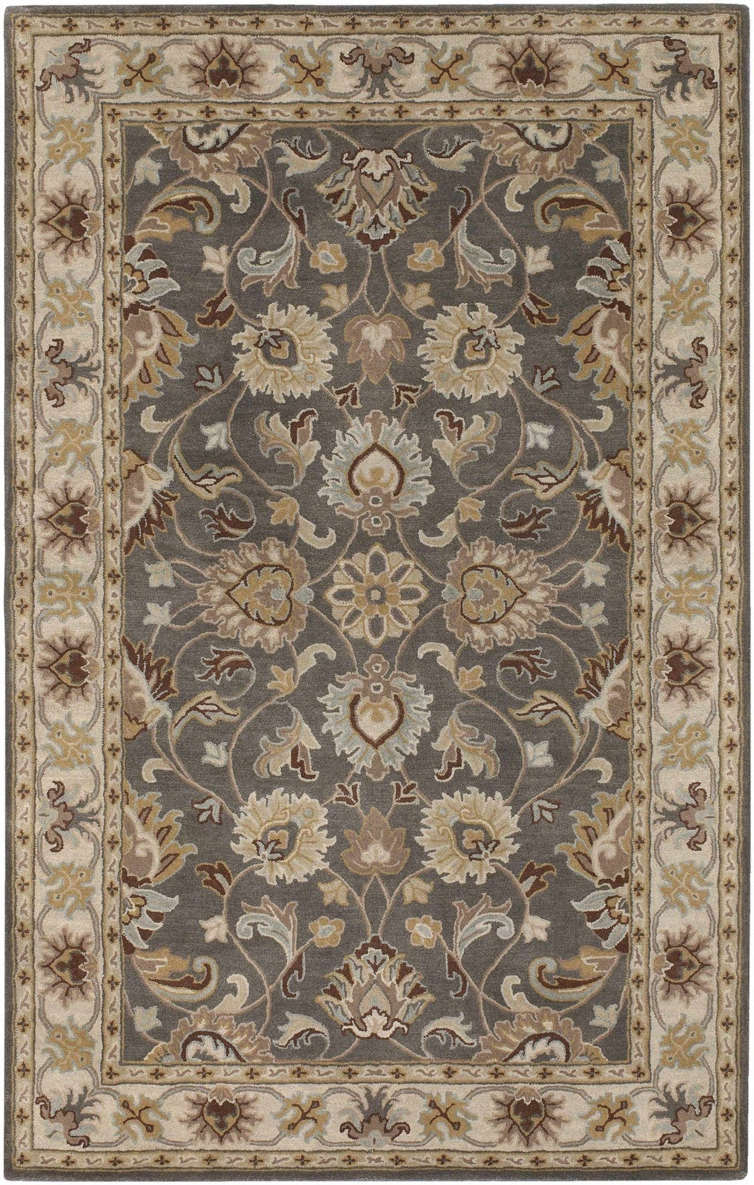 Vintage Style Gray, Gold, Brown and Tan Hand Tufted Oriental Oushak Multi Size wool Rug - The Rug Decor