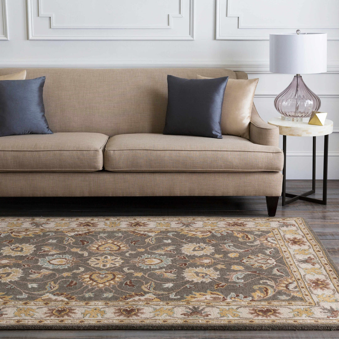 Vintage Style Gray, Gold, Brown and Tan Hand Tufted Oriental Oushak Multi Size wool Rug - The Rug Decor