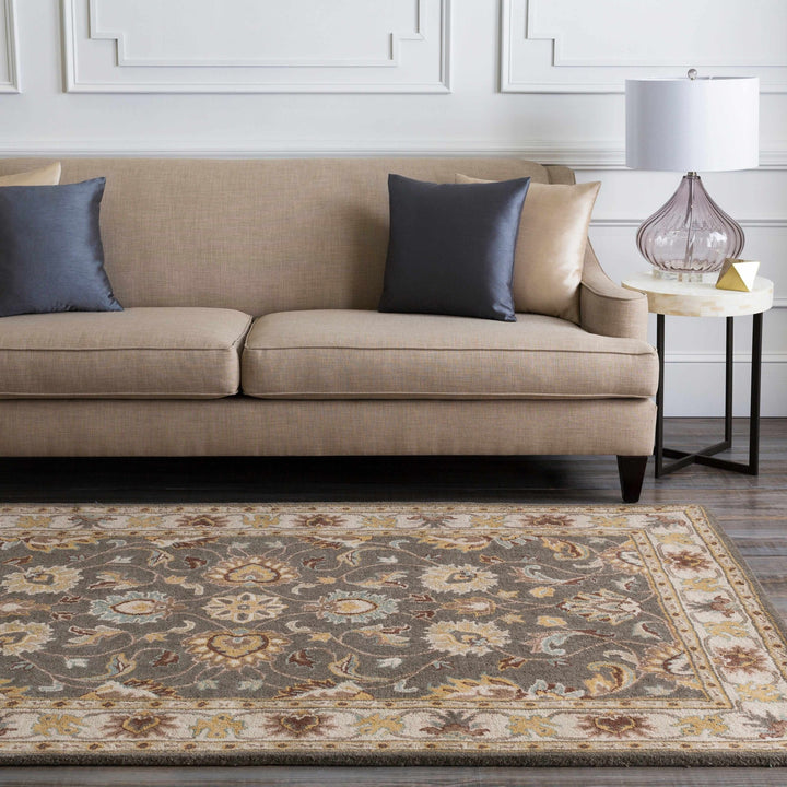 Vintage Style Gray, Gold, Brown and Tan Hand Tufted Oriental Oushak Multi Size wool Rug - The Rug Decor