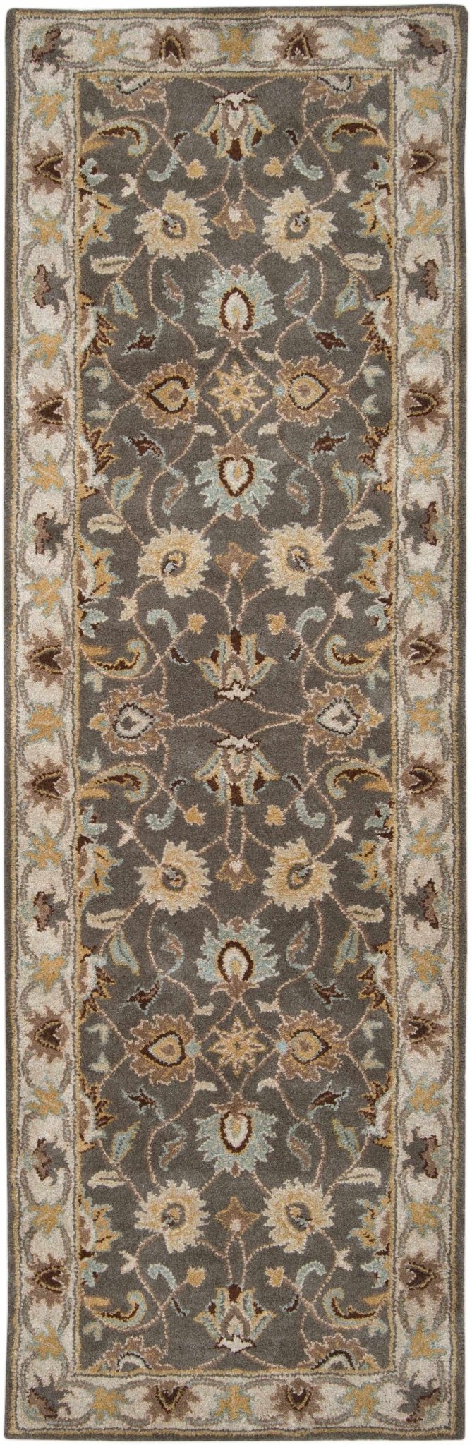 Vintage Style Gray, Gold, Brown and Tan Hand Tufted Oriental Oushak Multi Size wool Rug - The Rug Decor