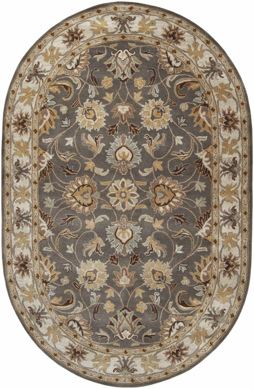 Vintage Style Gray, Gold, Brown and Tan Hand Tufted Oriental Oushak Multi Size wool Rug - The Rug Decor