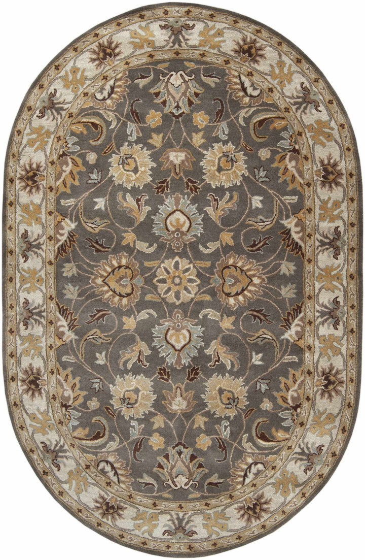 Vintage Style Gray, Gold, Brown and Tan Hand Tufted Oriental Oushak Multi Size wool Rug - The Rug Decor