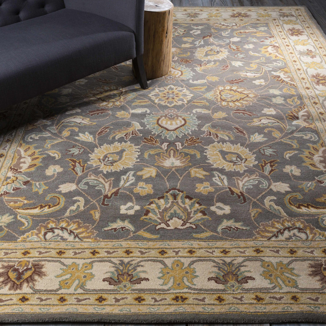 Vintage Style Gray, Gold, Brown and Tan Hand Tufted Oriental Oushak Multi Size wool Rug - The Rug Decor