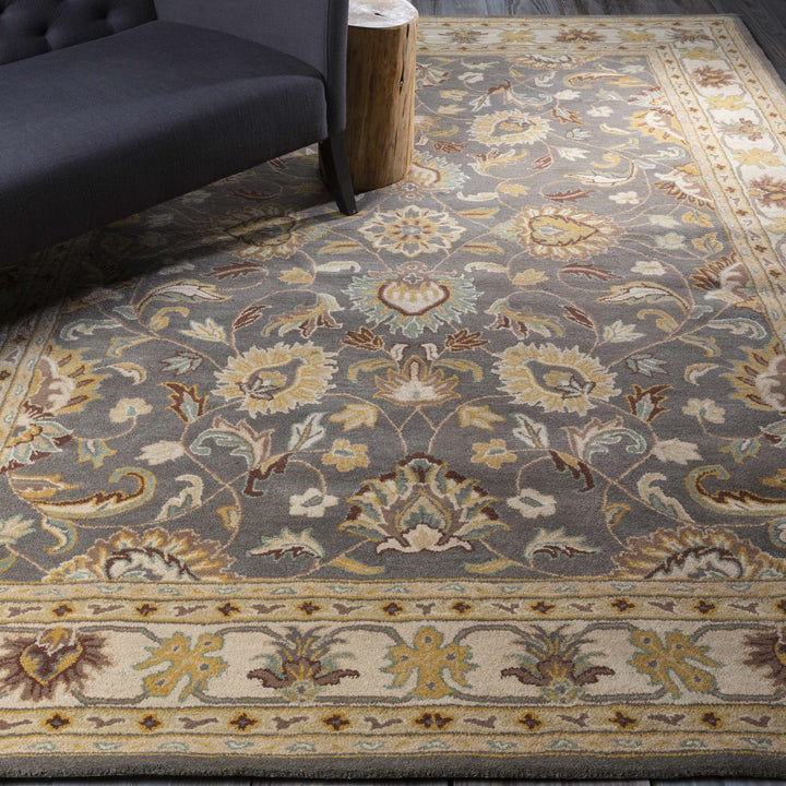 Vintage Style Gray, Gold, Brown and Tan Hand Tufted Oriental Oushak Multi Size wool Rug - The Rug Decor