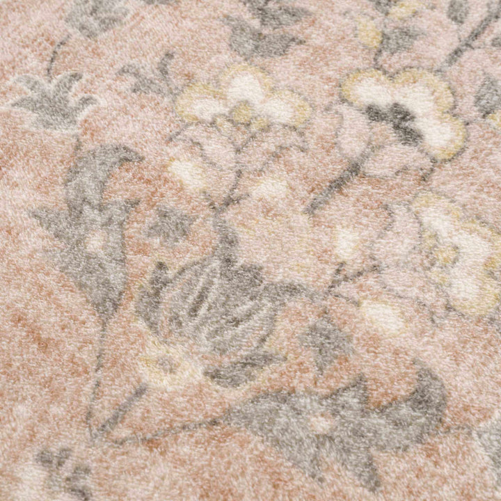 Vintage style Peach and Gray Traditional Floral area rug - The Rug Decor