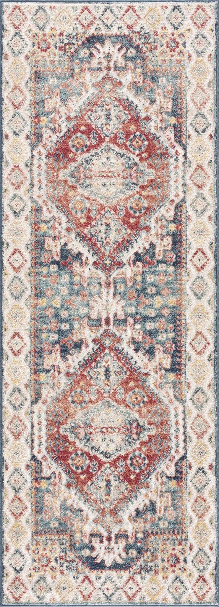 Vintage Style Rust, Charcoal and Ivory Traditional Heriz area rug - The Rug Decor