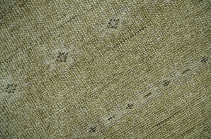 Warm Contemporary Hand Knotted Olive and Brown Design Custom Made Wool area rug - The Rug Decor