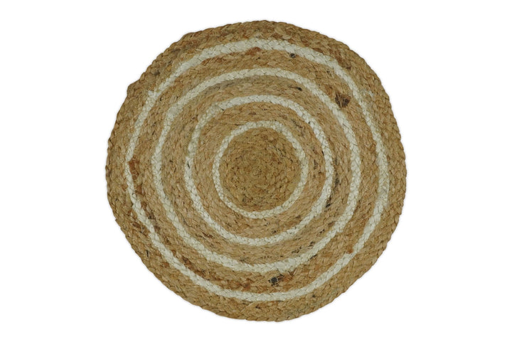 100% ALL NATURAL FIBER HAND BRAIDED BOHO ROUND JUTE RUG | JR5 - The Rug Decor