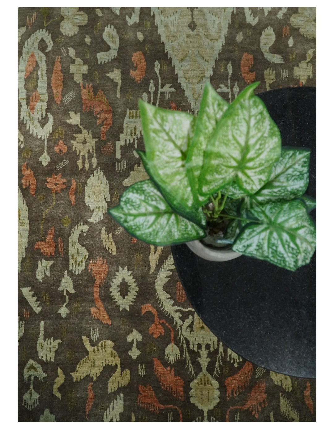 10x10 Round Fine Hand Knotted Brown and Beige Traditional Vintage Persian Style Antique Wool Rug | AGR47 - The Rug Decor