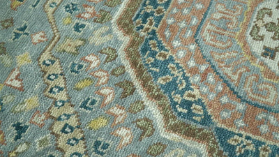 Rust and Blue Hand Knotted traditional Antique look Turkish Mamluk Living Room Multi Size wool Area Rug