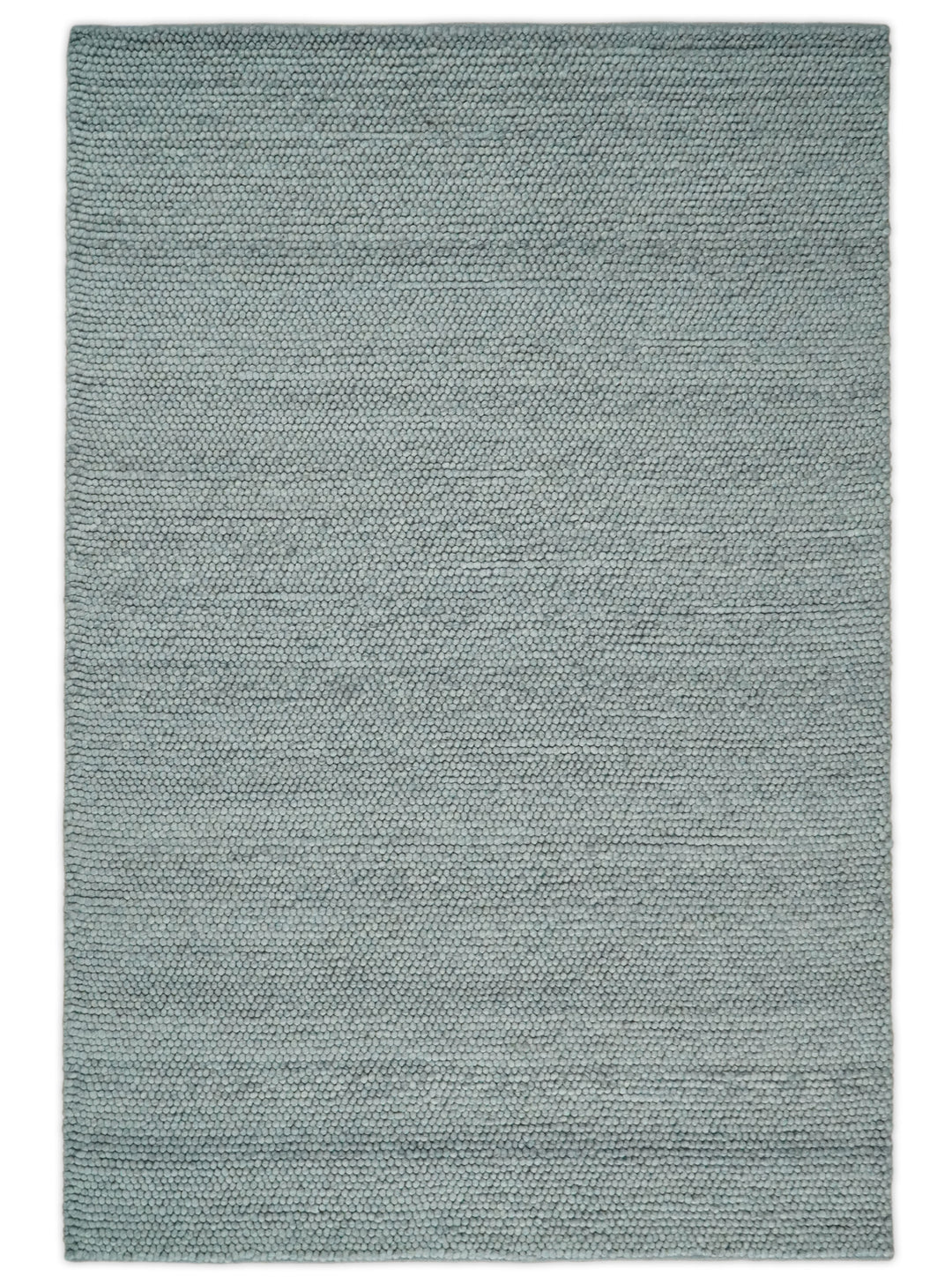 6x9 and 8x10 Solid Gray Wool Blend Felted Chunky Hand Woven Area Rug | DOV5