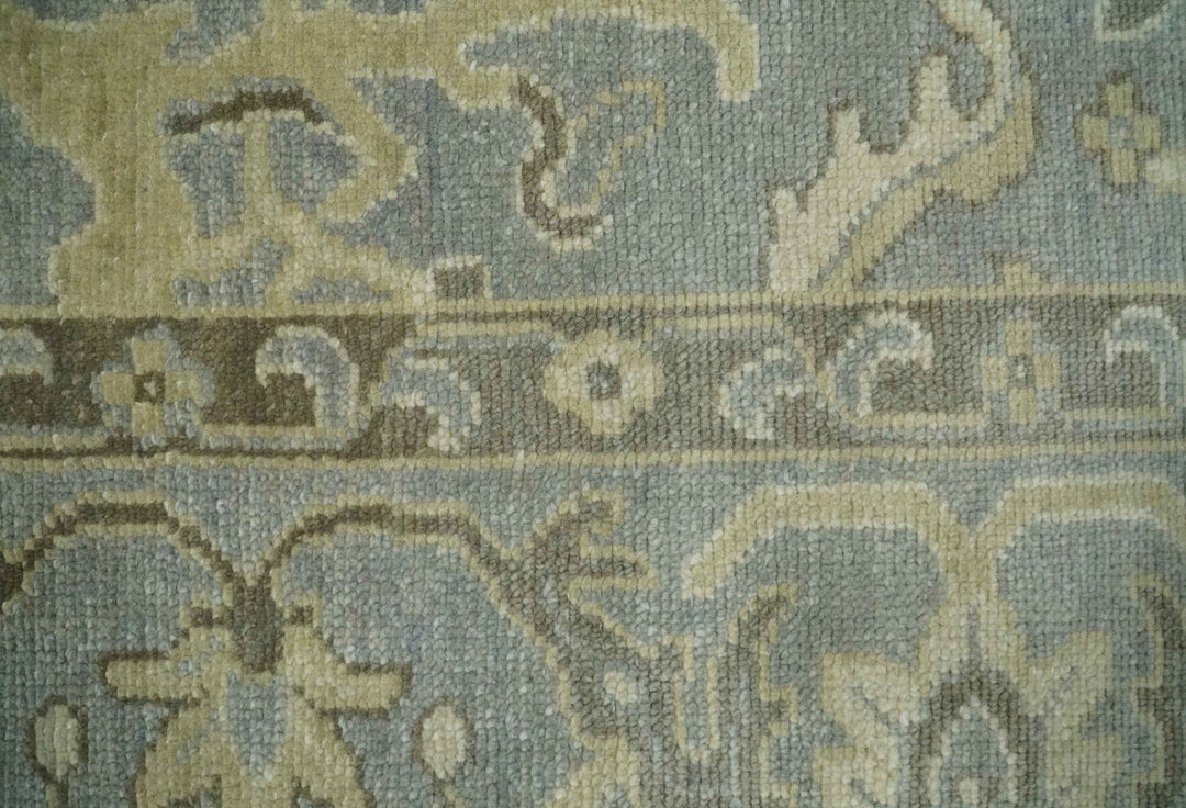 2x3 Hand Knotted Gray, Beige and Olive Traditional Persian Oushak Wool Rug | N5123 - The Rug Decor