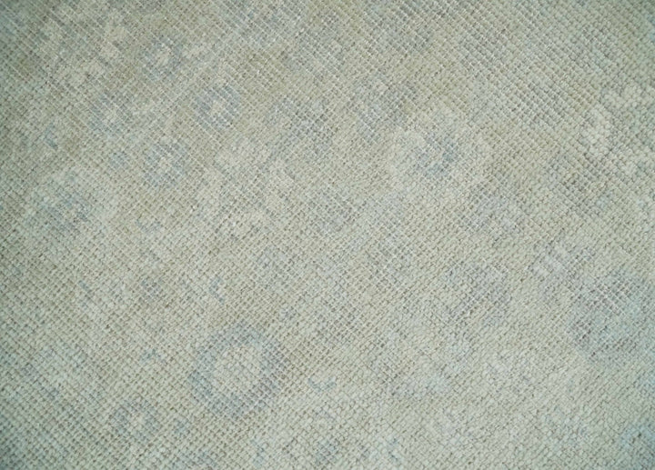 2x3 Hand Knotted Ivory and Gray Traditional Persian Oushak Wool Rug | N723 - The Rug Decor