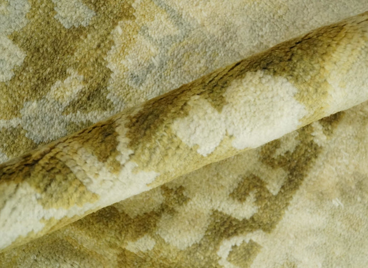 2x3 Hand Knotted Olive, Beige and Gray Traditional Persian Oushak Wool Rug | N423 - The Rug Decor