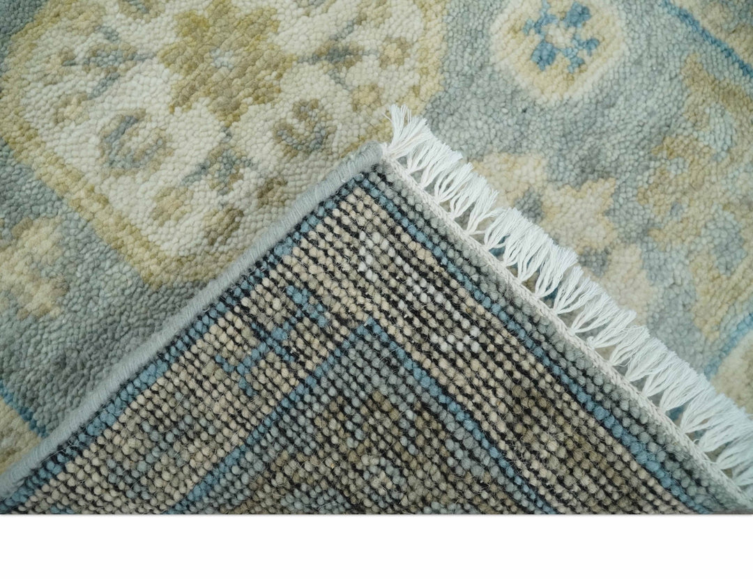 2x3 Ivory, Beige and Silver Hand Knotted Heriz Traditional Design Wool Rug - The Rug Decor