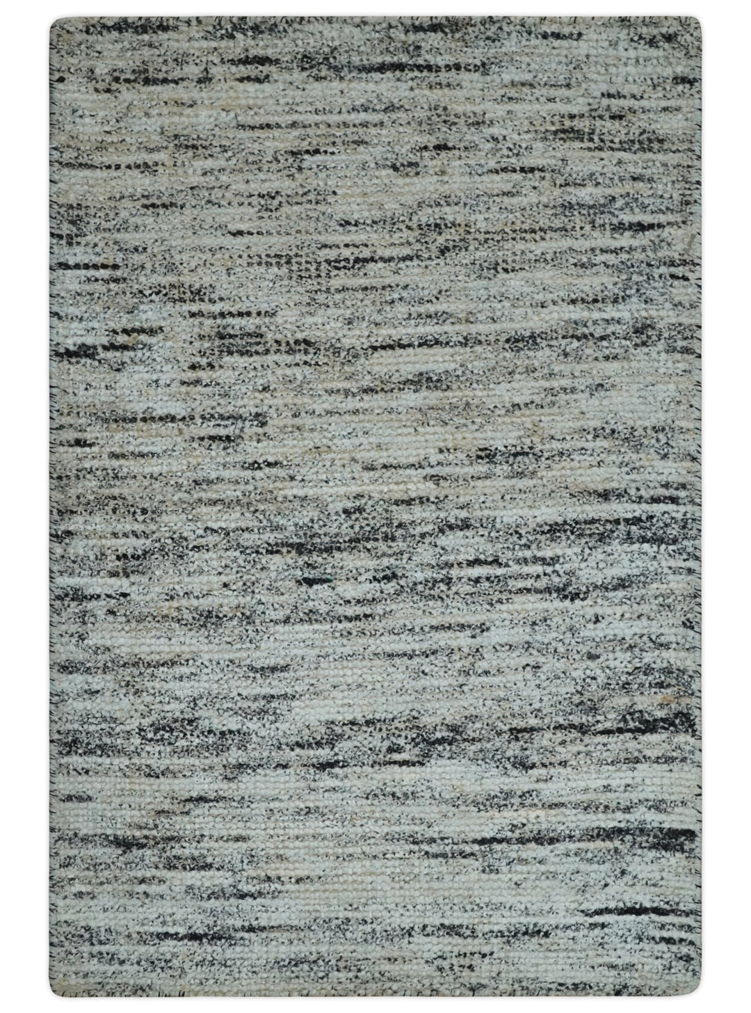 2x3 Modern Abstract Charcoal and Silver Rug made with Art Silk | N4923 - The Rug Decor
