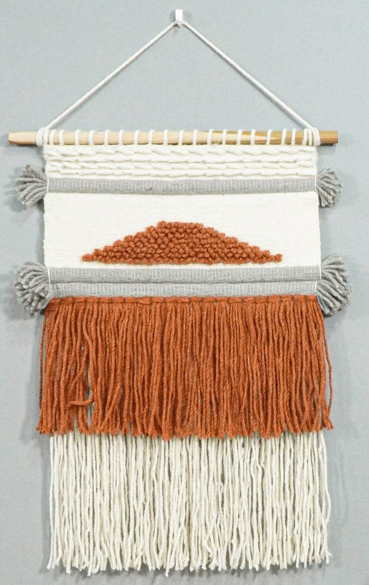 2x3 Wool Hand Woven Terracotta Boho Wall Hanging | WH3 - The Rug Decor